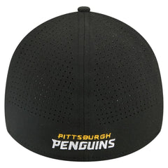 NHL Black Pittsburgh Penguins New Era 39THIRTY A-Frame Perforated Flex Hat