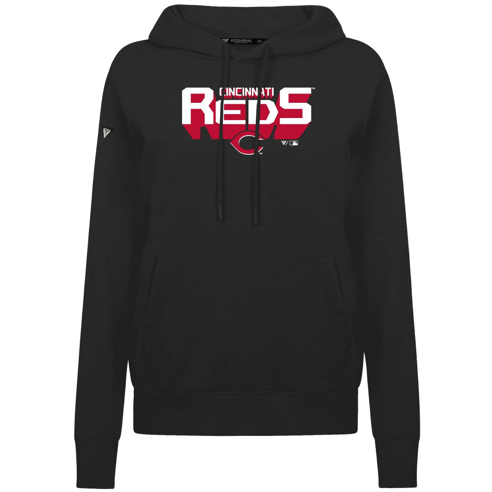 MLB Cincinnati Reds Levelwear Women's Adorn Retro 3D Pullover Hoodie