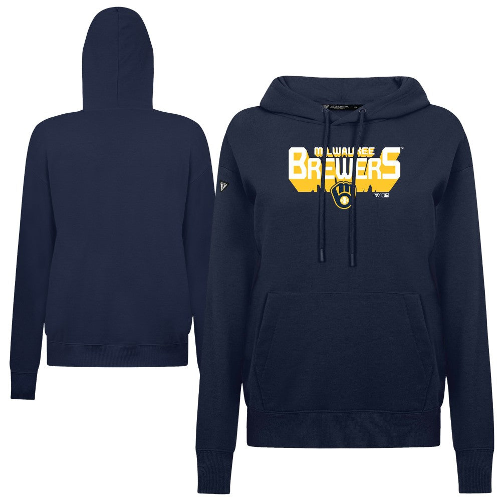 MLB Milwaukee Brewers Levelwear Women's Adorn Retro 3D Pullover Hoodie