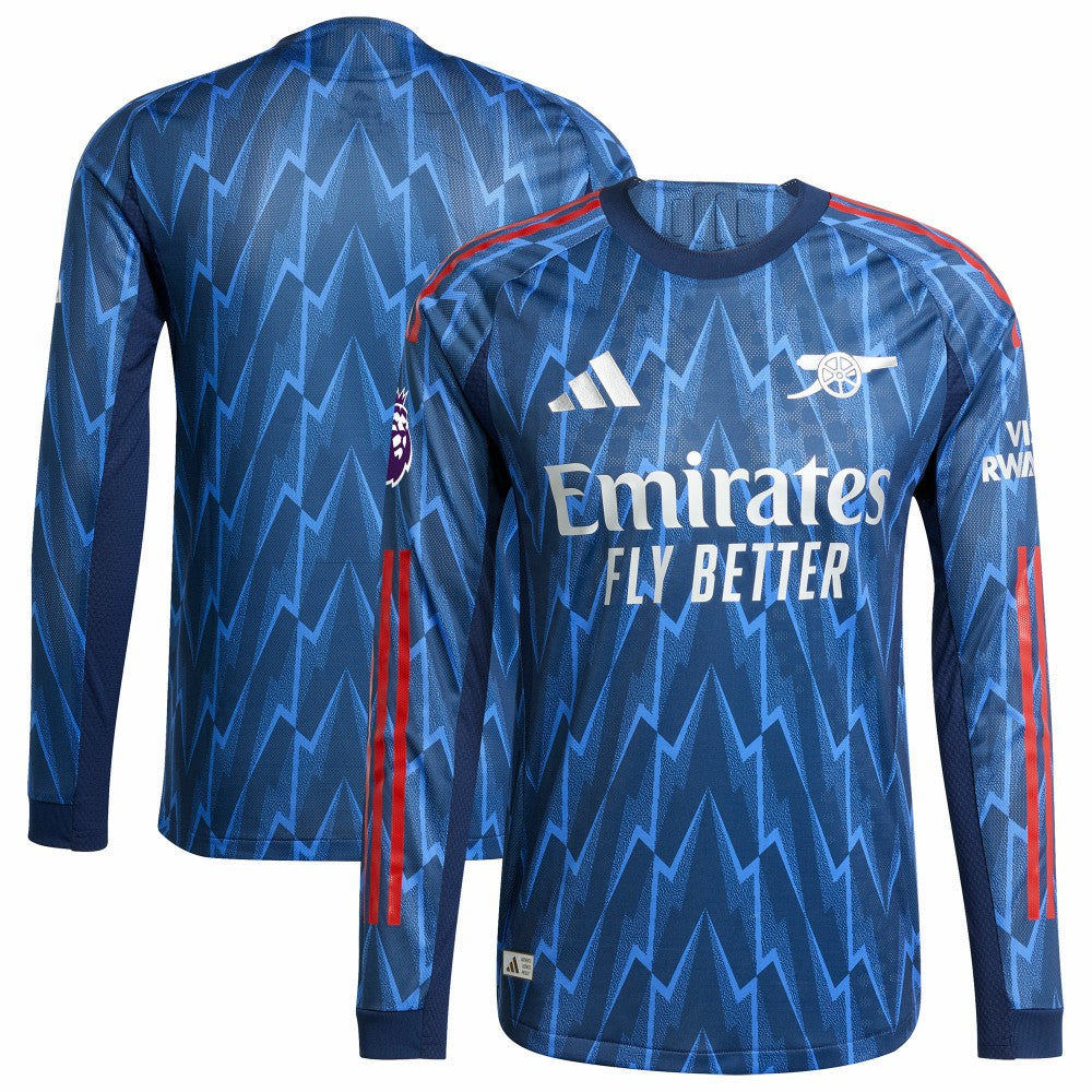Arsenal 2025/26 Away Long Sleeve Jersey with Patch - Adidas Blue