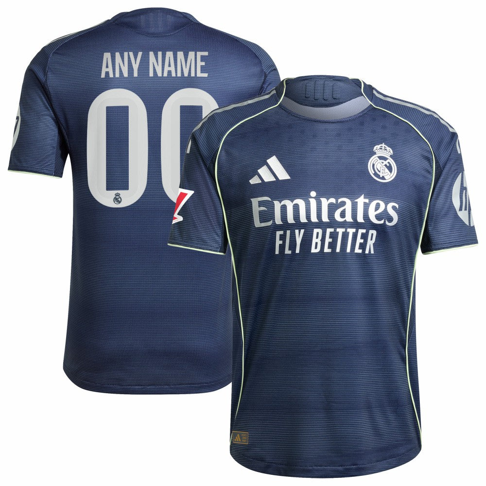 Real Madrid 2025/26 Away Custom Jersey - Adidas Blue