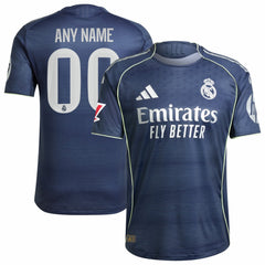 Real Madrid 2025/26 Away Custom Jersey - Adidas Blue