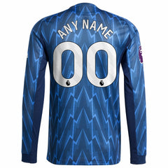 Arsenal 2025/26 Away Long Sleeve Custom Jersey - Adidas Blue