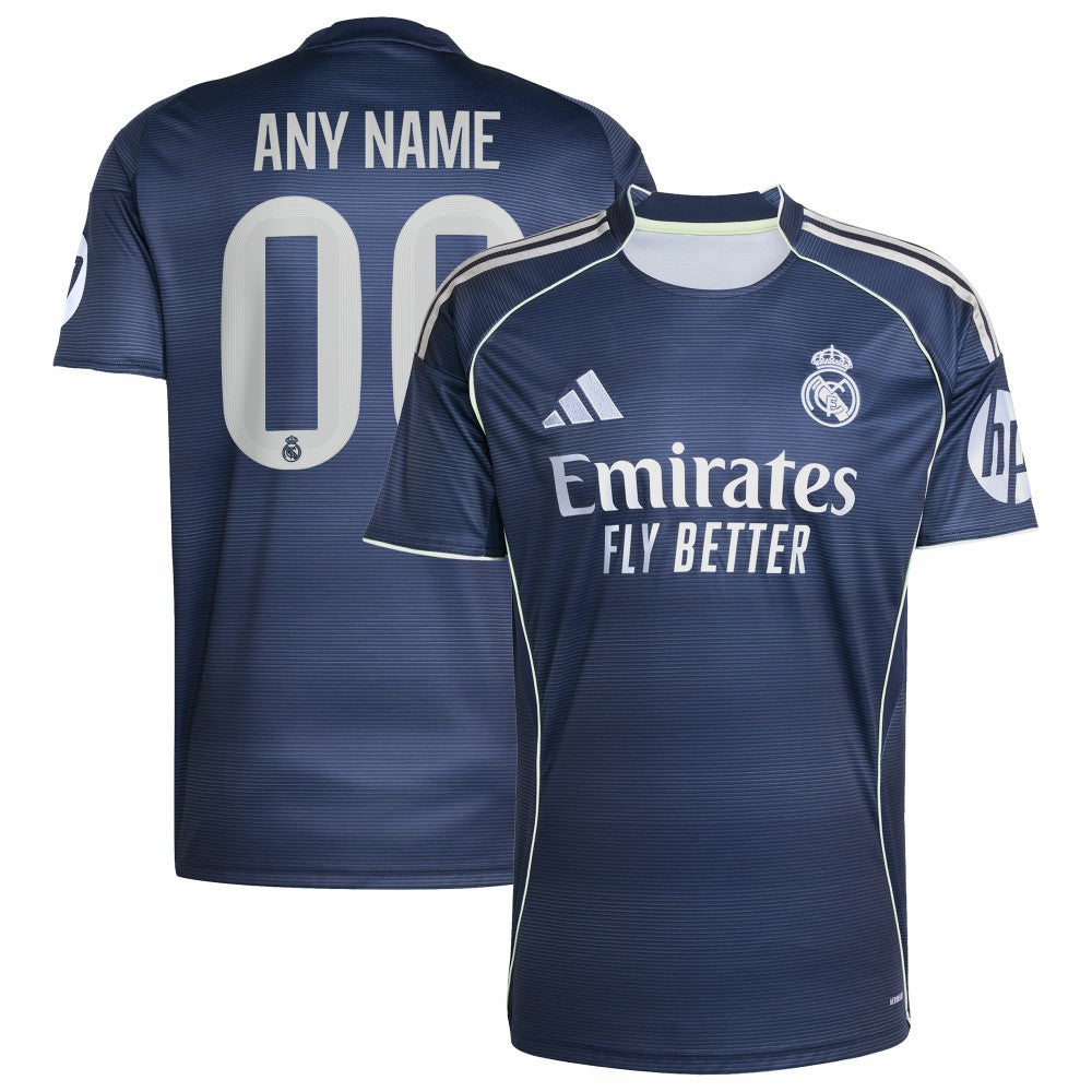 Real Madrid 2025/26 Away Replica Custom Jersey - Adidas Blue
