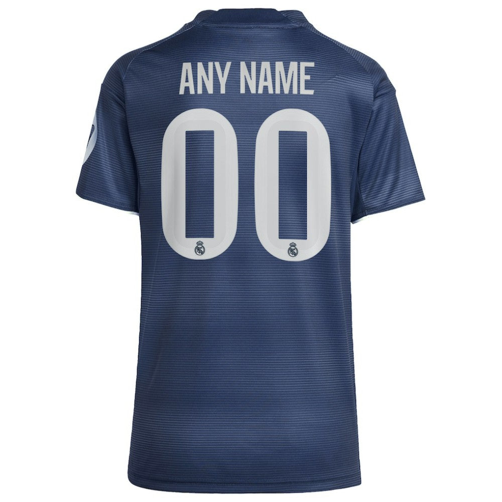 Real Madrid Women's 2025/26 Away Replica Custom Jersey - Adidas Blue