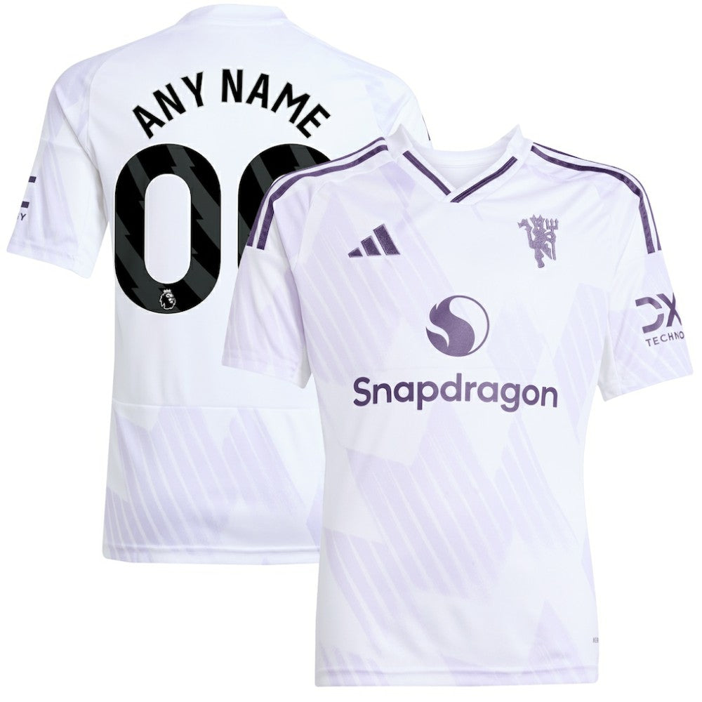 Manchester United Youth 2025/26 Away Replica Custom Jersey - Adidas White