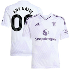Manchester United Youth 2025/26 Away Replica Custom Jersey - Adidas White