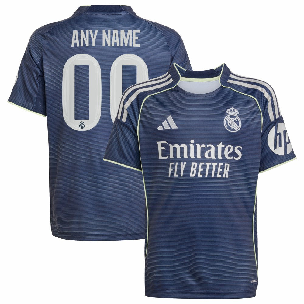 Real Madrid Youth 2025/26 Away Replica Custom Jersey - Adidas Blue