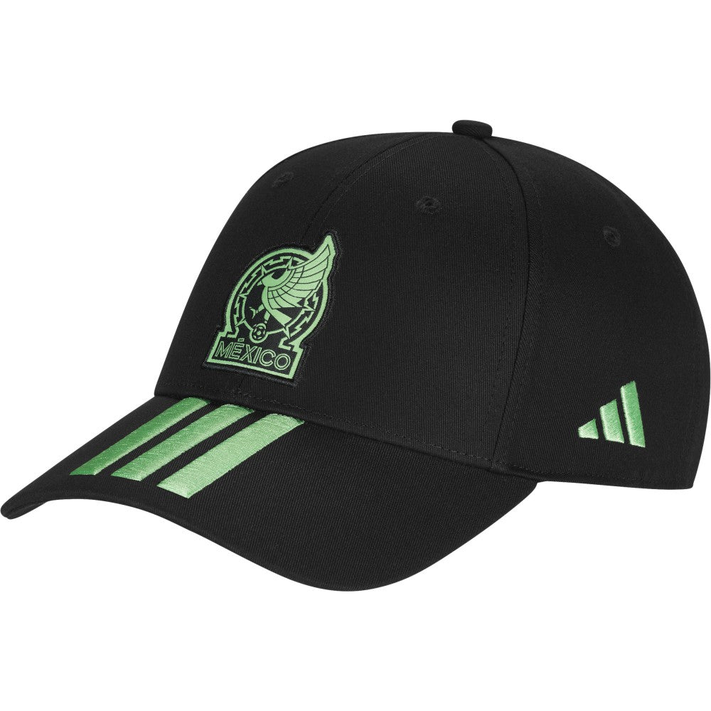 Mexico National Team Unisex FIFA x World Cup 2026 3 Stripes Baseball Adjustable Hat - Adidas Black