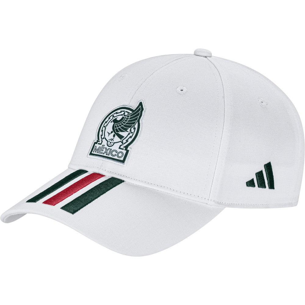 Mexico National Team Unisex FIFA x World Cup 2026 3 Stripes Baseball Adjustable Hat - Adidas White