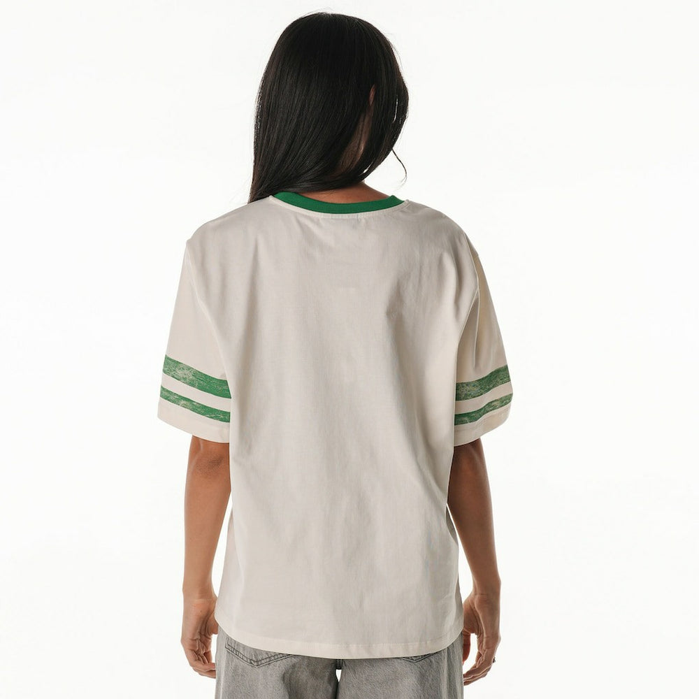 NBA Boston Celtics The Wild Collective Women's Vintage Drop Shoulder Oversized Boyfriend T-Shirt