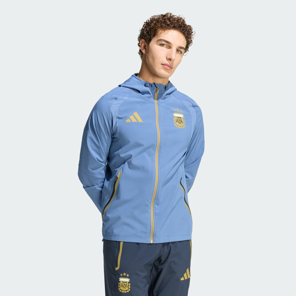 Argentina National Team FIFA x World Cup Tiro Travel Raglan Full-Zip Windbreaker Hoodie - Adidas Blue