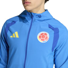 Colombia National Team FIFA x World Cup 2026 Tiro Travel Raglan Full-Zip Windbreaker Hoodie - Adidas Blue