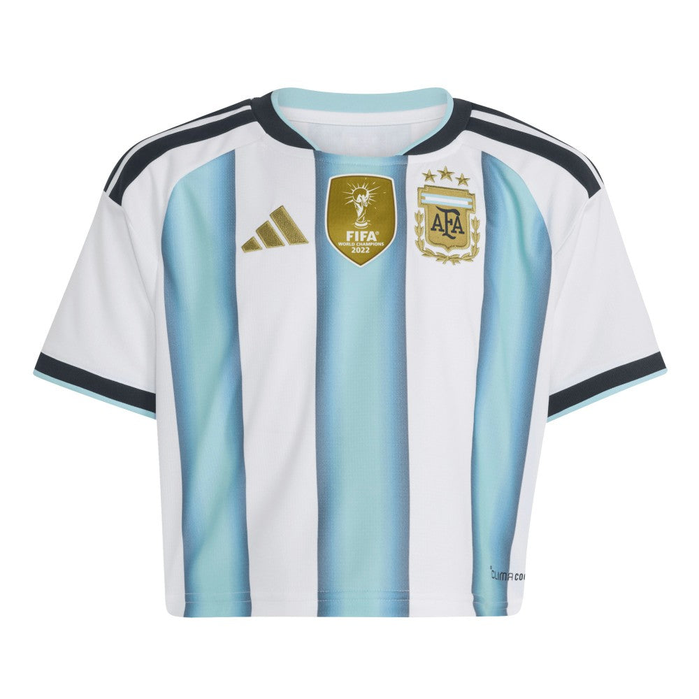 Argentina National Team Women's FIFA x World Cup 2022 Winners Home Cropped Replica Jersey - Adidas White