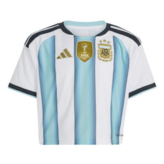 Argentina National Team Women's FIFA x World Cup 2022 Winners Home Cropped Replica Jersey - Adidas White