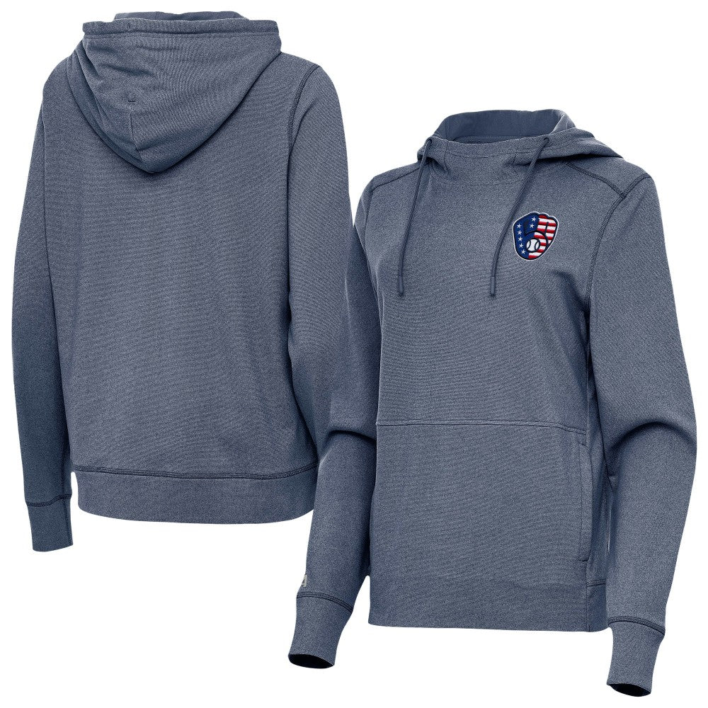 MLB Milwaukee Brewers Antigua Women's Justice Stars and Stripes Team Logo Pullover Hoodie