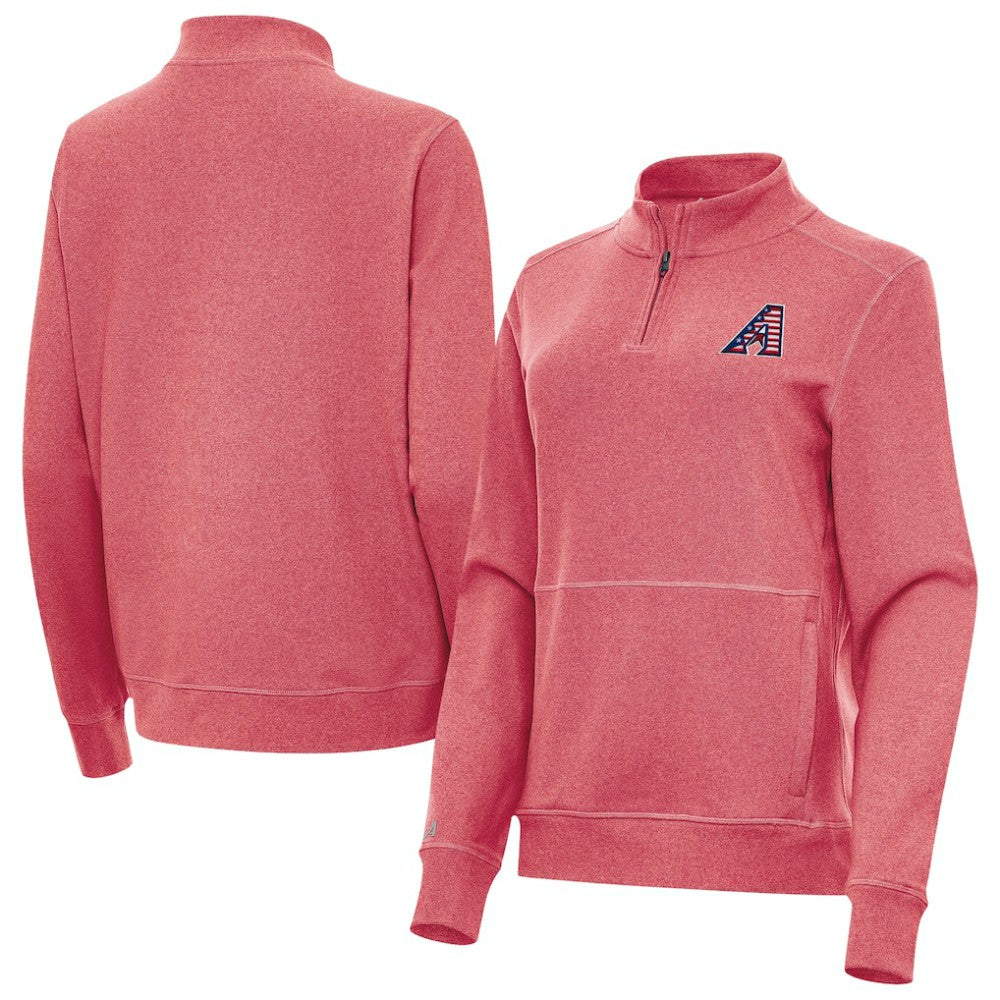 MLB Arizona Diamondbacks Antigua Women's Crush Stars and Stripes Team Logo Quarter-Zip Pullover Top