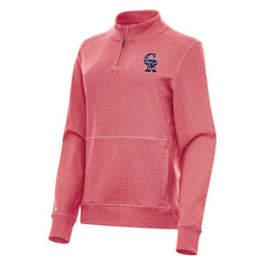 MLB Colorado Rockies Antigua Women's Crush Stars and Stripes Team Logo Quarter-Zip Pullover Top