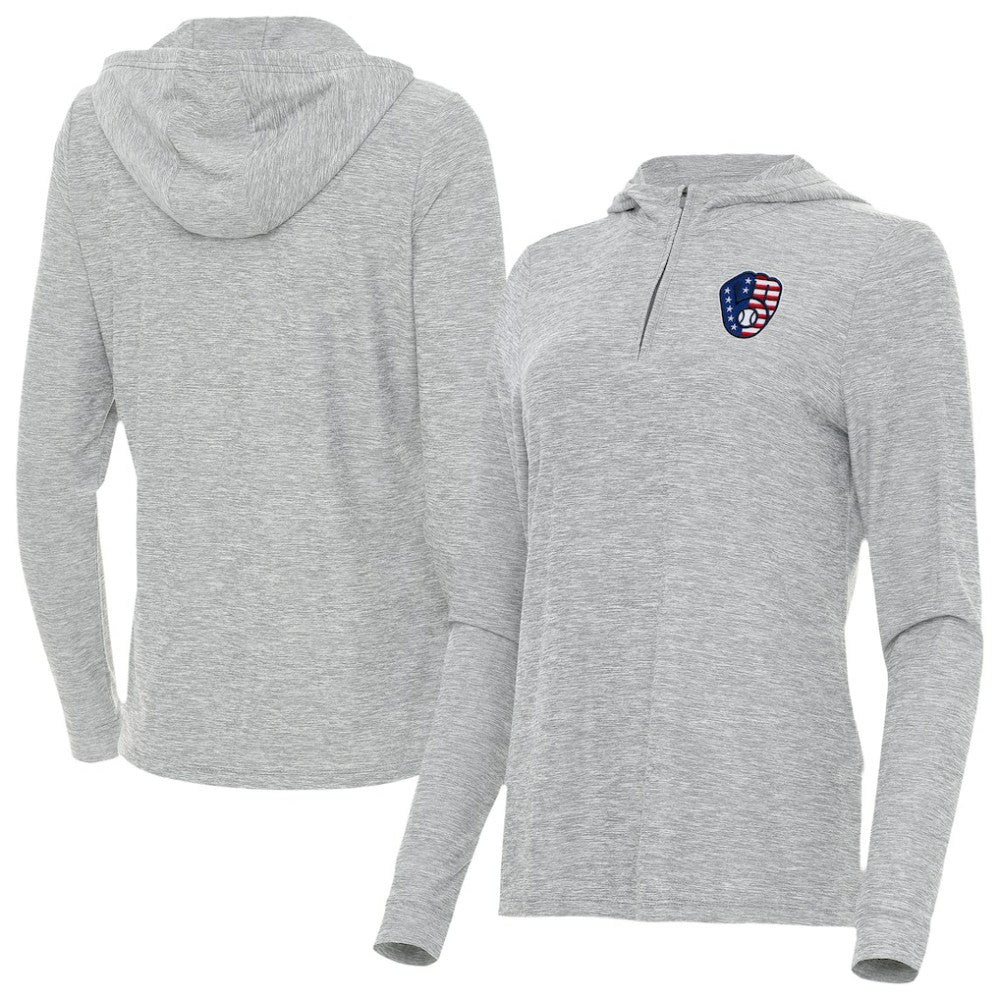 MLB Milwaukee Brewers Antigua Women's Daybreak Quarter-Zip Hoodie