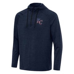 MLB Kansas City Royals Antigua Spikes Stars and Stripes Team Logo Quarter-Zip Pullover Hoodie