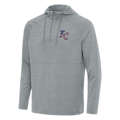 MLB Kansas City Royals Antigua Spikes Stars and Stripes Team Logo Quarter-Zip Pullover Hoodie