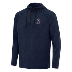 MLB Los Angeles Angels Antigua Spikes Stars and Stripes Team Logo Quarter-Zip Pullover Hoodie