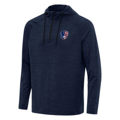 MLB Milwaukee Brewers Antigua Spikes Stars and Stripes Team Logo Quarter-Zip Pullover Hoodie