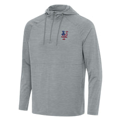 MLB New York Mets Antigua Spikes Stars and Stripes Team Logo Quarter-Zip Pullover Hoodie
