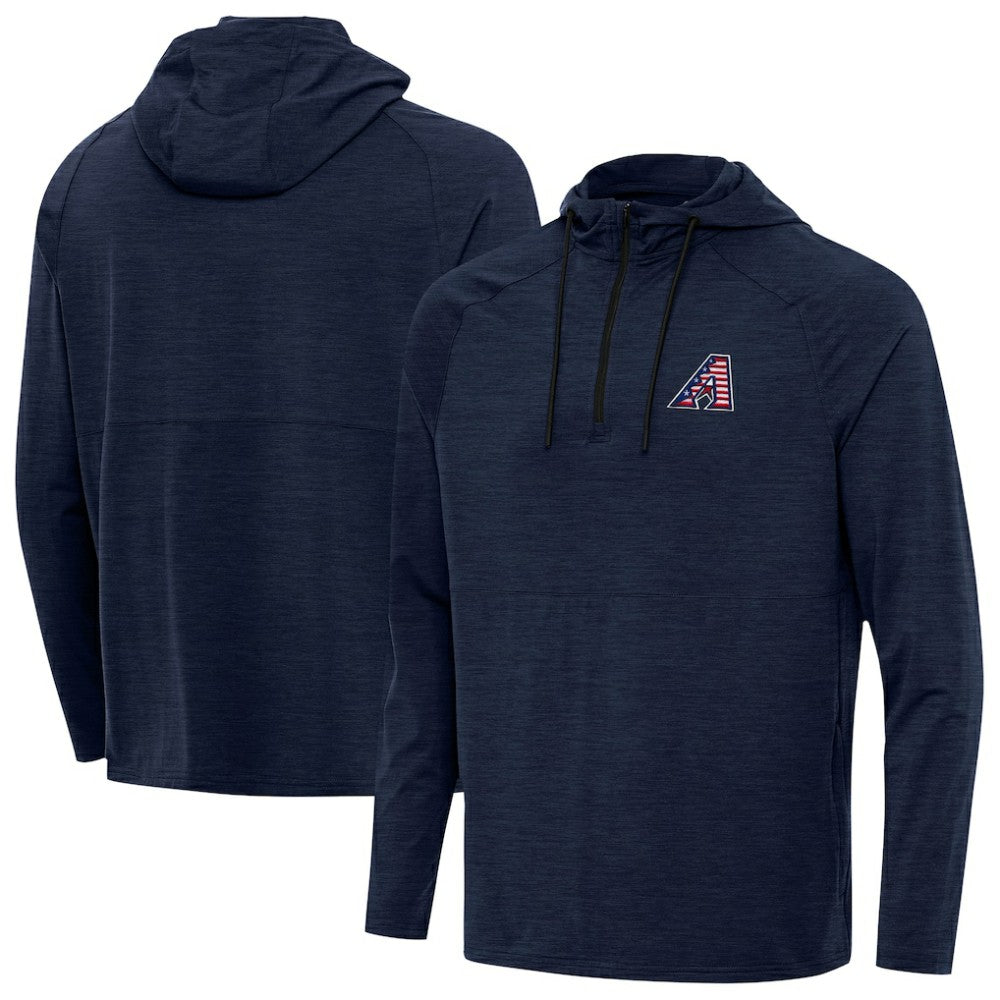 MLB Arizona Diamondbacks Antigua Spikes Stars and Stripes Team Logo Quarter-Zip Pullover Hoodie