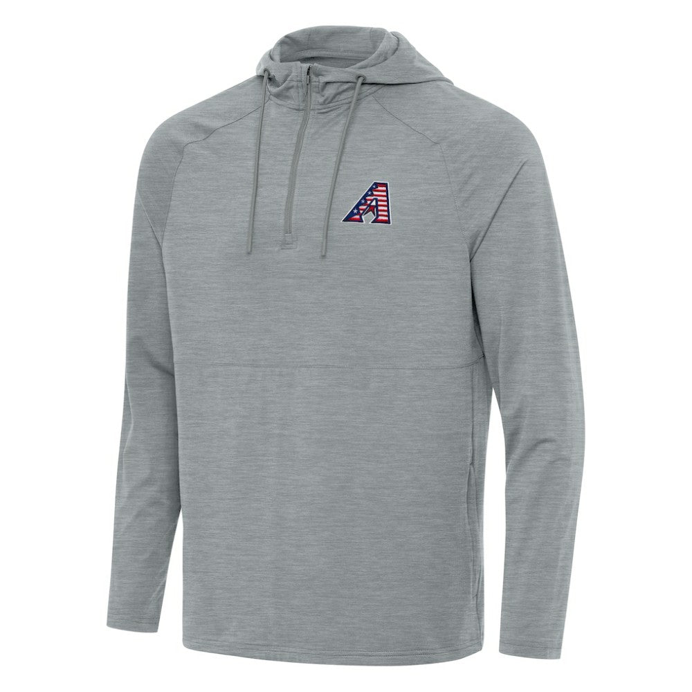 MLB Arizona Diamondbacks Antigua Spikes Stars and Stripes Team Logo Quarter-Zip Pullover Hoodie