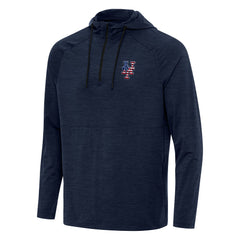 MLB New York Mets Antigua Spikes Stars and Stripes Team Logo Quarter-Zip Pullover Hoodie