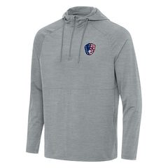 MLB Milwaukee Brewers Antigua Spikes Stars and Stripes Team Logo Quarter-Zip Pullover Hoodie
