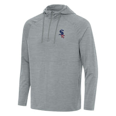 MLB Chicago White Sox Antigua Spikes Stars and Stripes Team Logo Quarter-Zip Pullover Hoodie