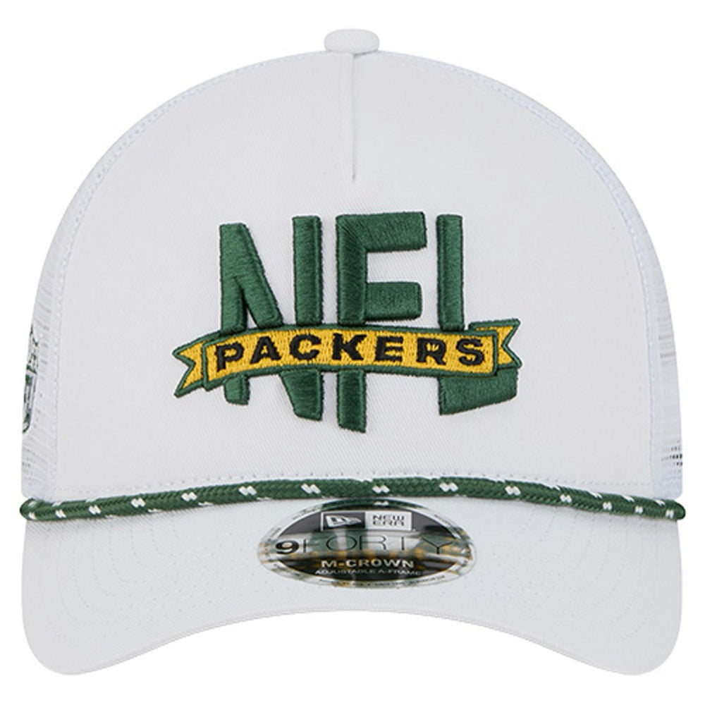 NFL 9FORTY A-Frame M-Crown Adjustable Trucker Hat - Green Bay Packers