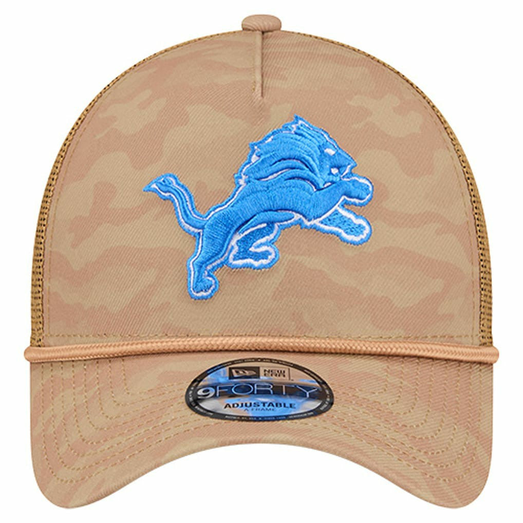 Wheat Camo 9FORTY Adjustable Hat - Detroit Lions