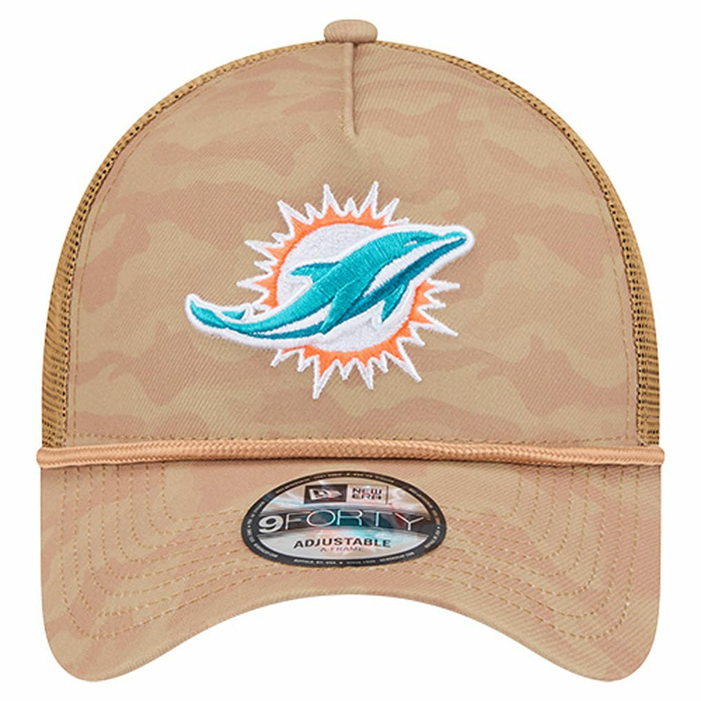 Wheat Camo 9FORTY Adjustable Hat - Miami Dolphins