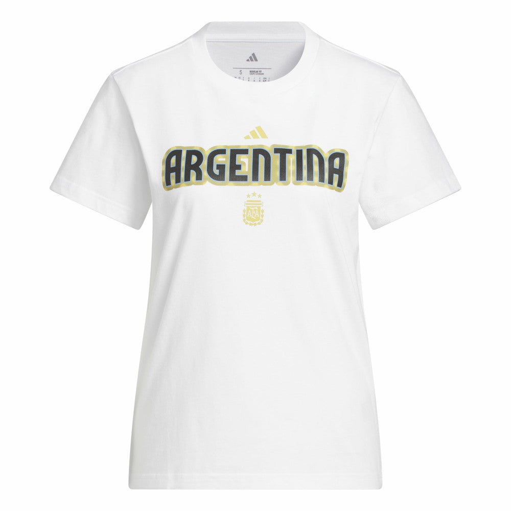 Argentina National Team Women's Jersey Hook T-Shirt - Adidas White