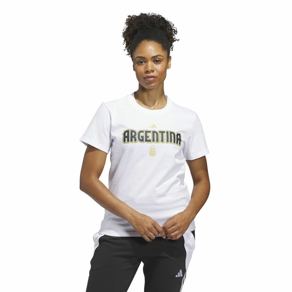 Argentina National Team Women's Jersey Hook T-Shirt - Adidas White