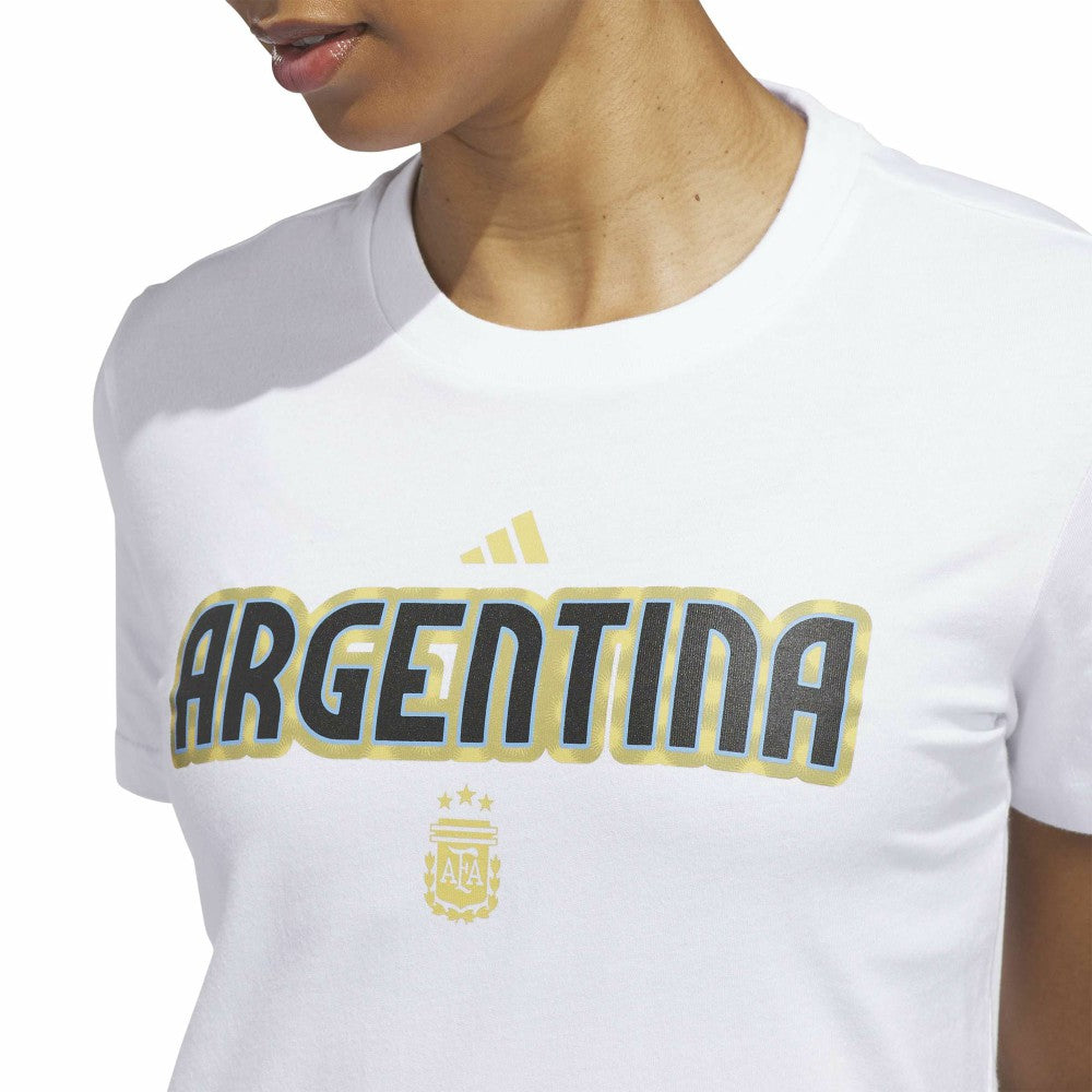 Argentina National Team Women's Jersey Hook T-Shirt - Adidas White
