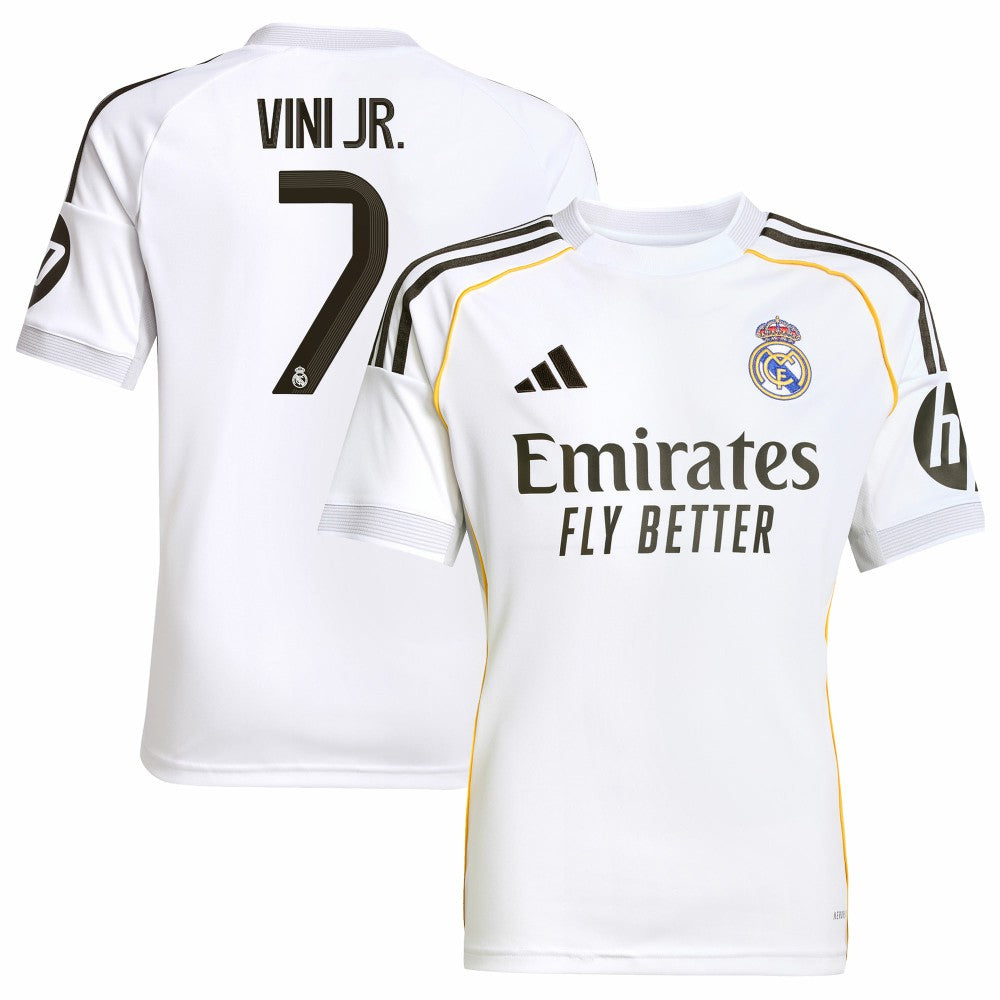 Vini Jr. Real Madrid Youth 2025/26 Home Replica Jersey - Adidas White