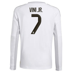 Vini Jr. Real Madrid Youth 2025/26 Home Replica Long Sleeve Jersey - Adidas White