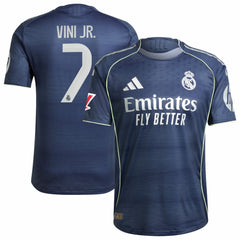 Vini Jr. Real Madrid 2025/26 Away Player Jersey - Adidas Blue