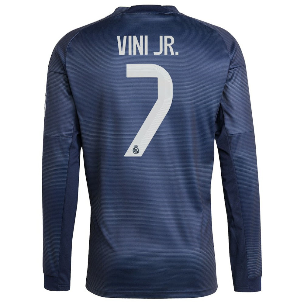 Vini Jr. Real Madrid 2025/26 Home Long Sleeve Replica Player Jersey - Adidas Blue