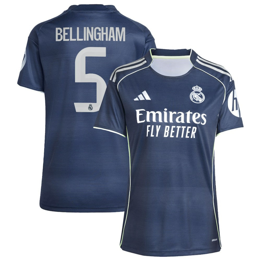 Jude Bellingham Real Madrid Women's 2025/26 Away Replica Player Jersey - Adidas Blue