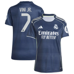 Vini Jr. Real Madrid Women's 2025/26 Away Replica Player Jersey - Adidas Blue