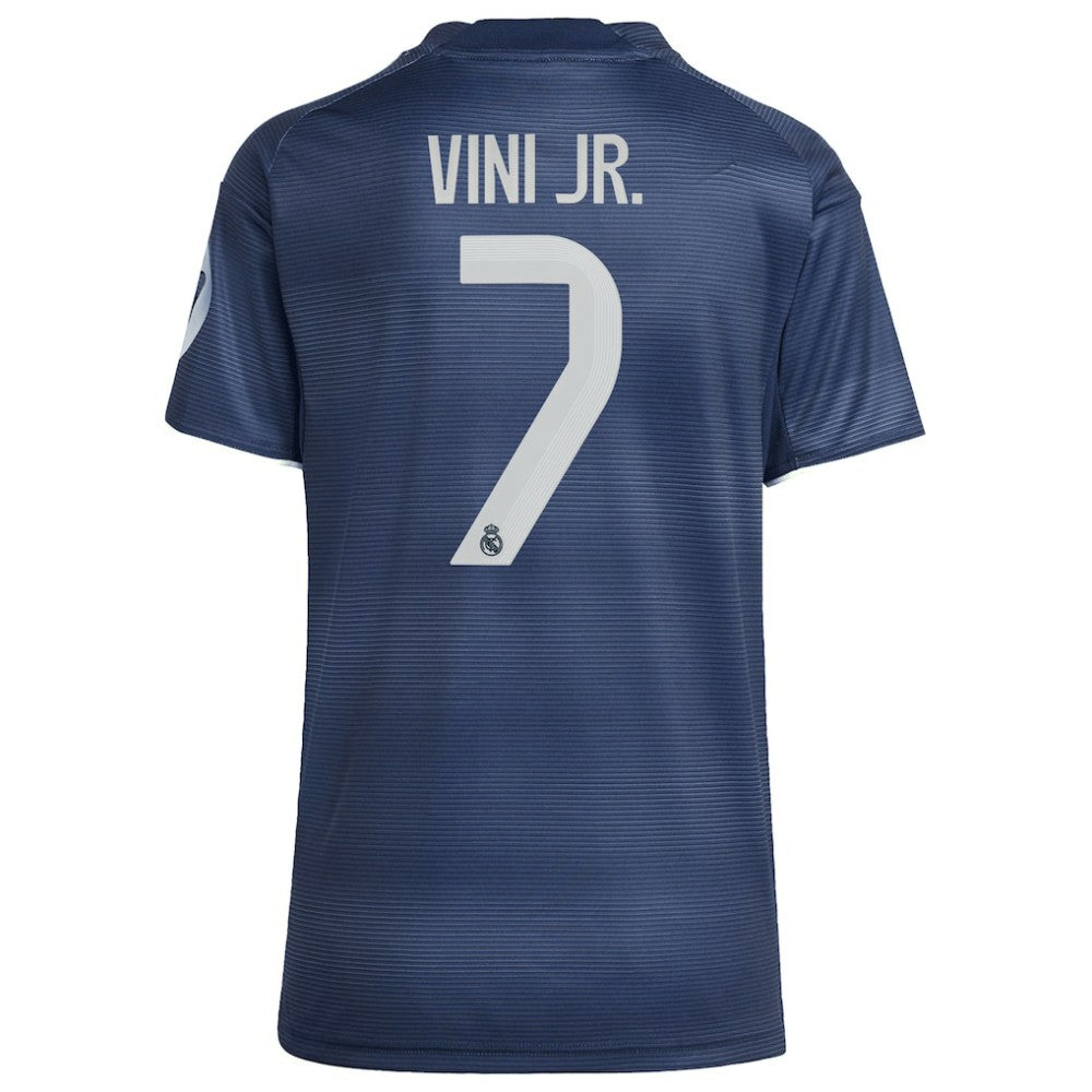 Vini Jr. Real Madrid Women's 2025/26 Away Replica Player Jersey - Adidas Blue