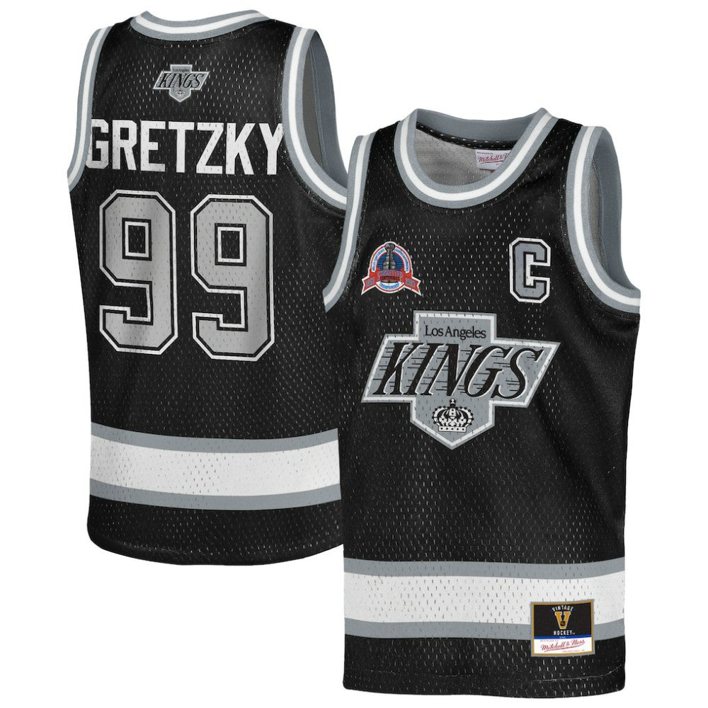 NHL Black Wayne Gretzky Los Angeles Kings Mitchell & Ness Youth Maxxed Out Fashion Basketball Jersey