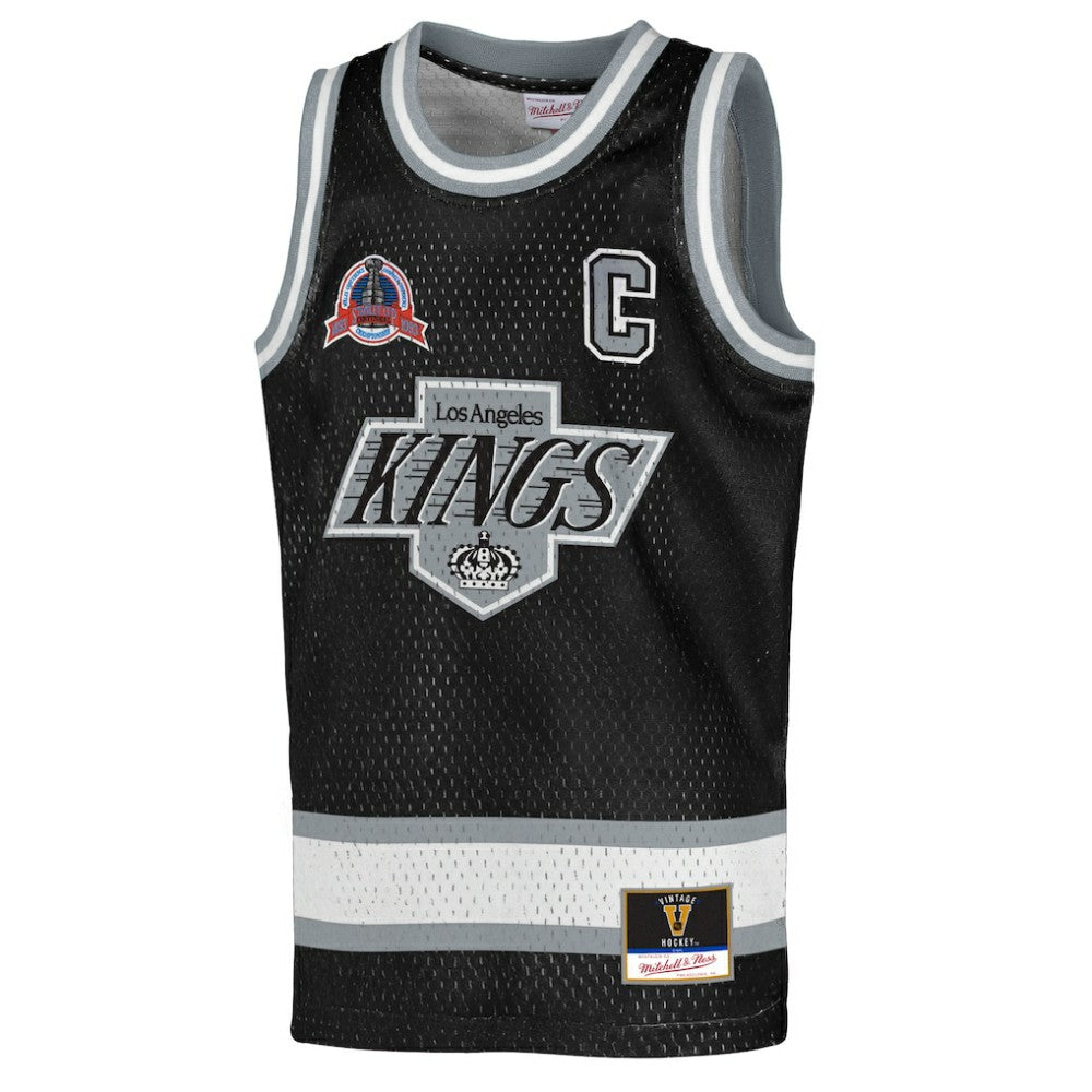 NHL Black Wayne Gretzky Los Angeles Kings Mitchell & Ness Youth Maxxed Out Fashion Basketball Jersey