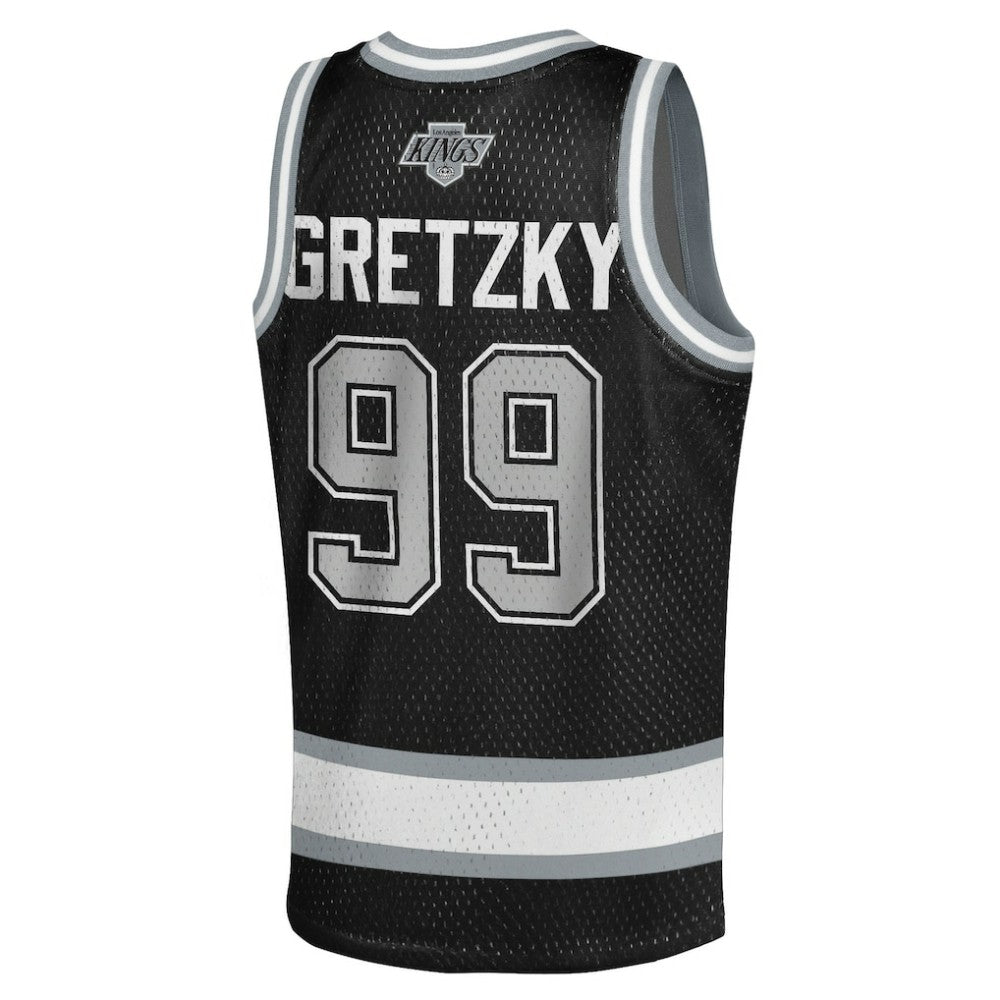 NHL Black Wayne Gretzky Los Angeles Kings Mitchell & Ness Youth Maxxed Out Fashion Basketball Jersey