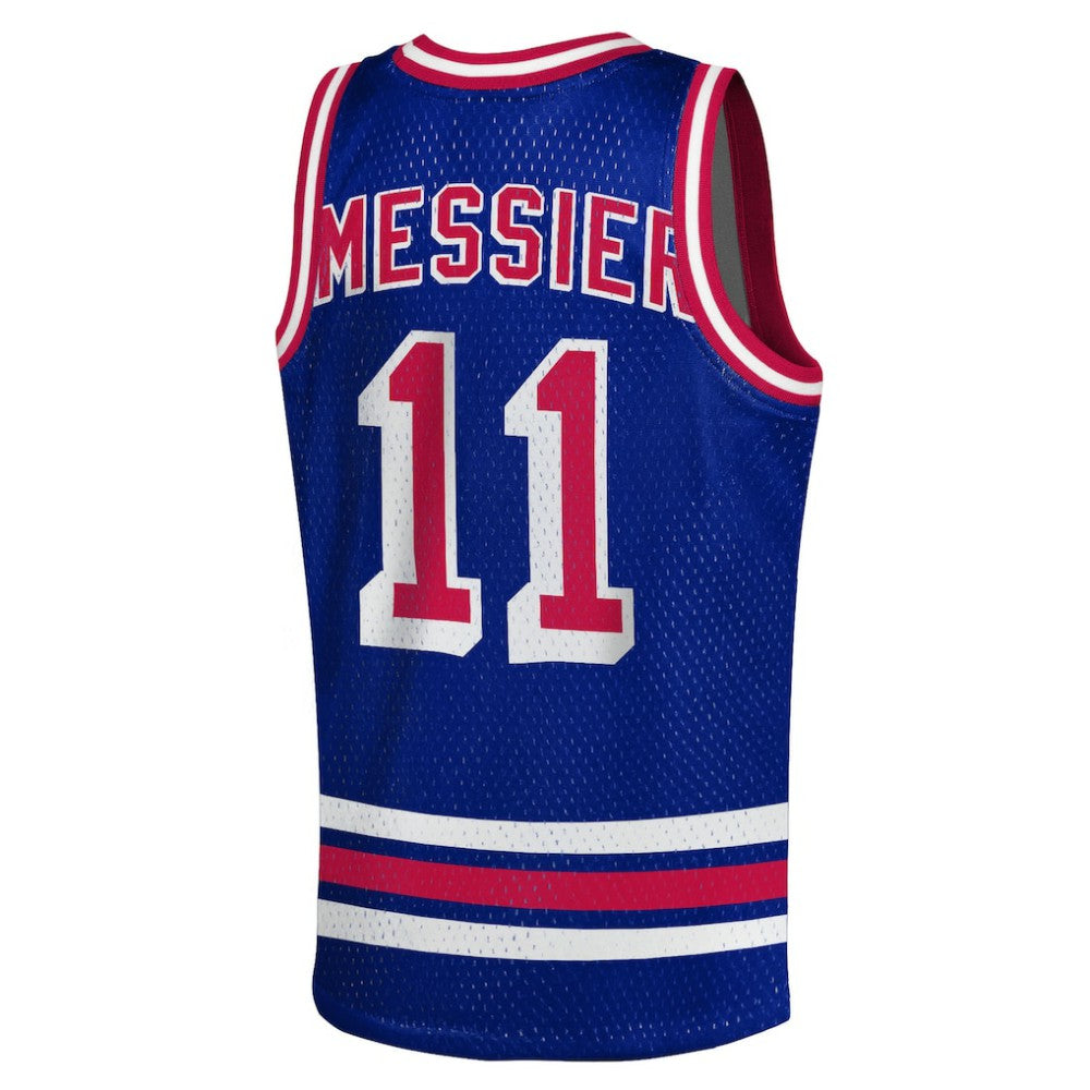 NHL Blue Mark Messier New York Rangers Mitchell & Ness Youth Maxxed Out Fashion Basketball Jersey